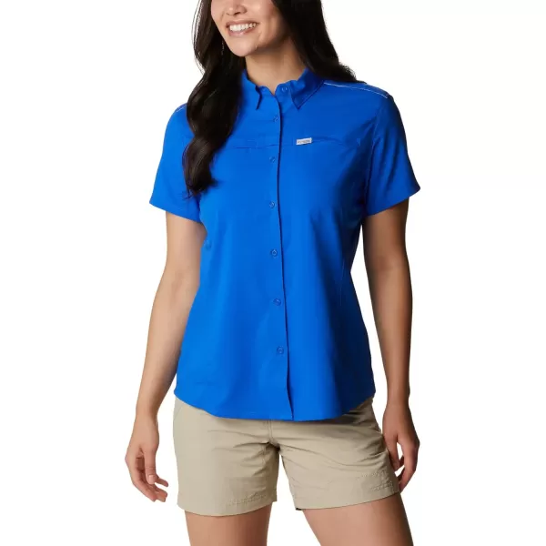 Columbia Womens Cool Release Short Sleeve WovenBlue Macaw