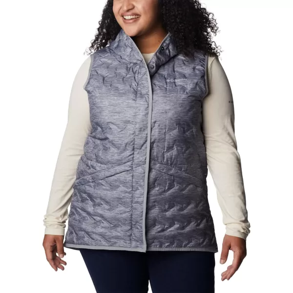 Columbia Womens Delta Ridge Hooded VestTradewinds Grey Heather