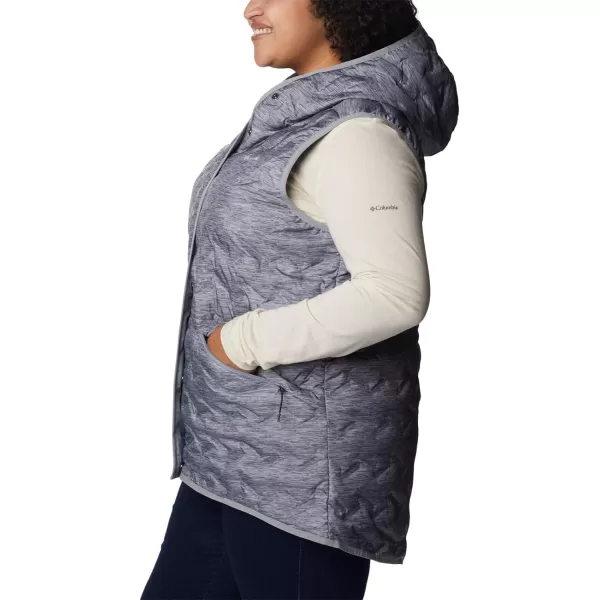 Columbia Womens Delta Ridge Hooded VestTradewinds Grey Heather