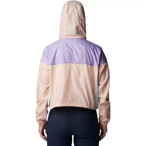 Columbia Womens Flash Challenger Cropped WindbreakerPeach BlossomFrosted PurpleSpring Bl