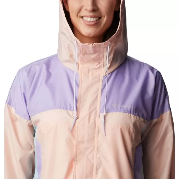 Columbia Womens Flash Challenger Cropped WindbreakerPeach BlossomFrosted PurpleSpring Bl