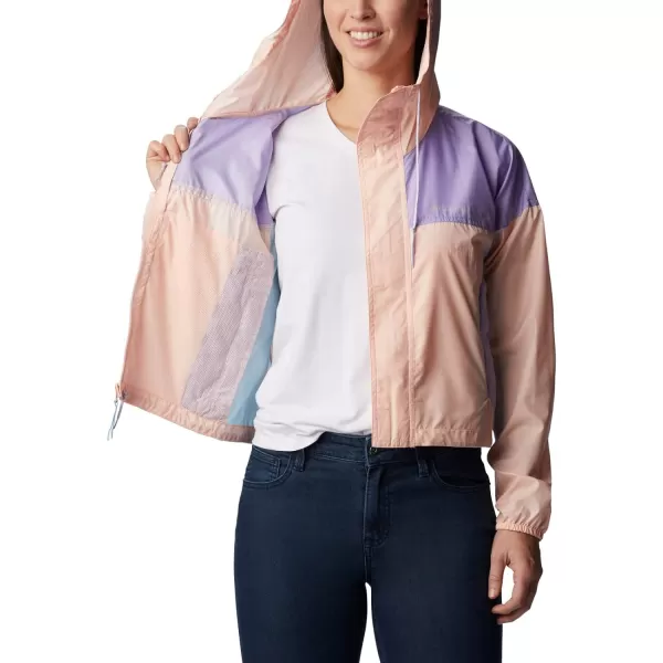 Columbia Womens Flash Challenger Cropped WindbreakerPeach BlossomFrosted PurpleSpring Bl