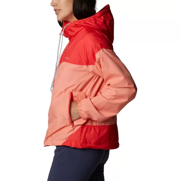 Columbia Womens Flash Challenger Lined WindbreakerCoral ReefHibiscus