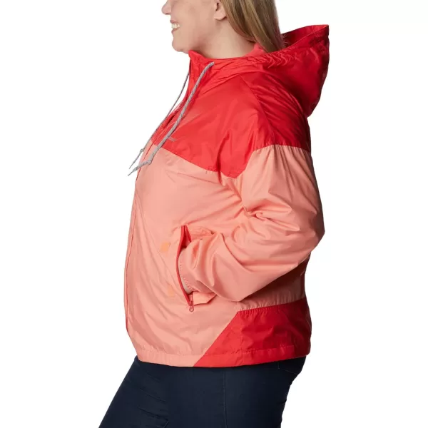 Columbia Womens Flash Challenger Lined WindbreakerCoral ReefHibiscus