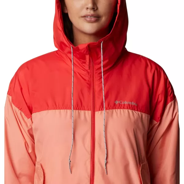 Columbia Womens Flash Challenger Lined WindbreakerCoral ReefHibiscus