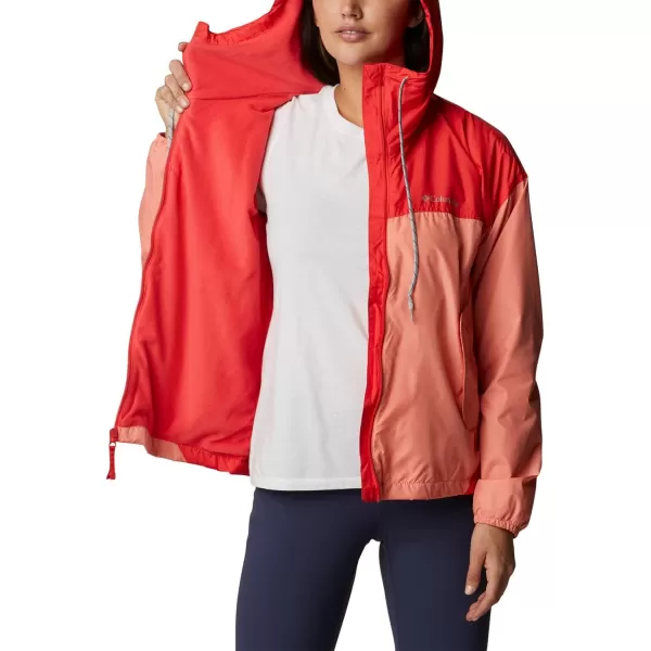 Columbia Womens Flash Challenger Lined WindbreakerCoral ReefHibiscus