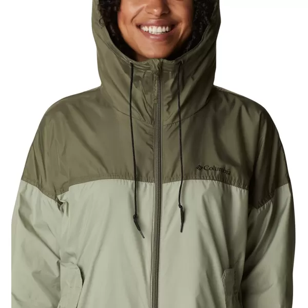 Columbia Womens Flash Challenger Long WindbreakerSafariStone Green