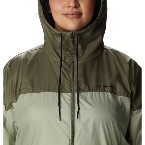 Columbia Womens Flash Challenger Long WindbreakerSafariStone Green