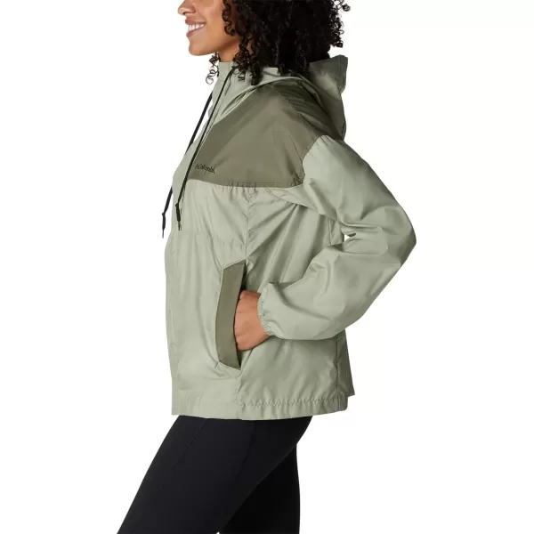 Columbia Womens Flash Challenger WindbreakerSafariStone Green