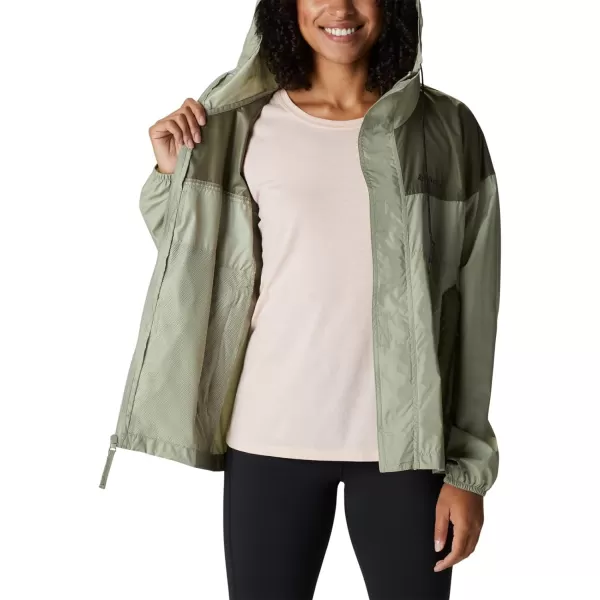 Columbia Womens Flash Challenger WindbreakerSafariStone Green