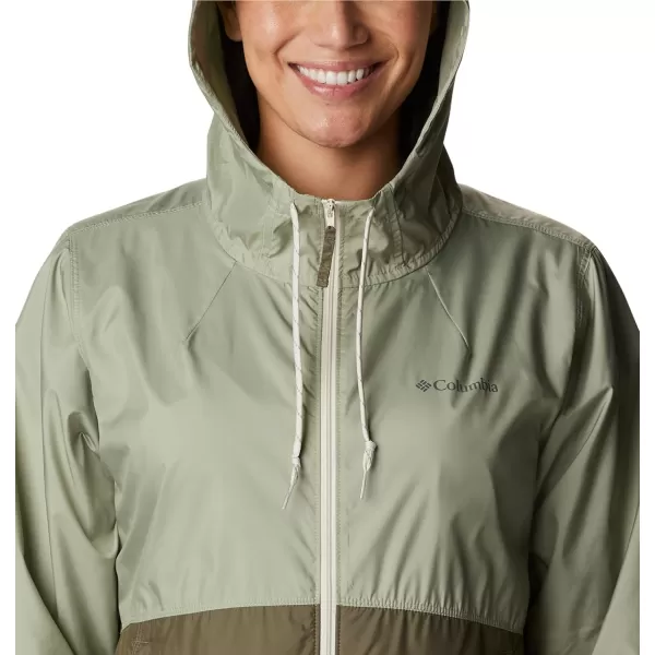 Columbia Womens Flash Forward WindbreakerRegular SafariStone Green