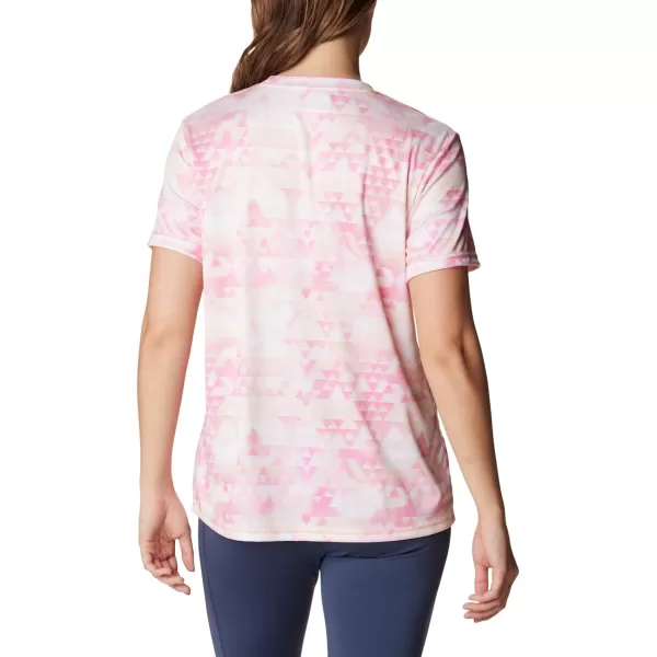 Columbia Womens Fork Stream Short Sleeve TeePeach BlossomDistant Peaks