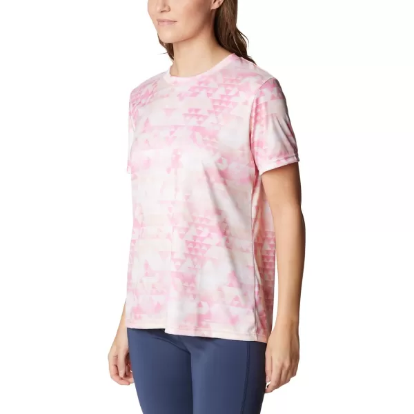 Columbia Womens Fork Stream Short Sleeve TeePeach BlossomDistant Peaks