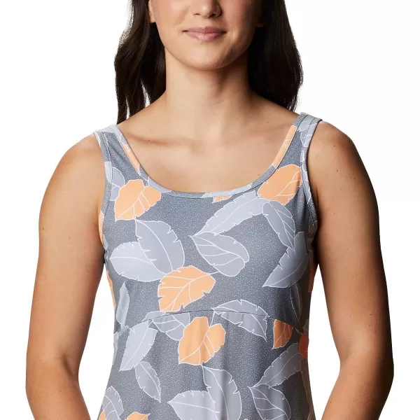 Columbia Womens Freezer Iii DressTrade Winds Grey Ditsy Leaves Print