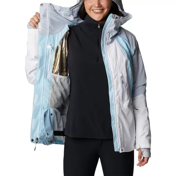 Columbia Womens Glacier View Insulated JacketWhiteSpring BlueCirrus Grey