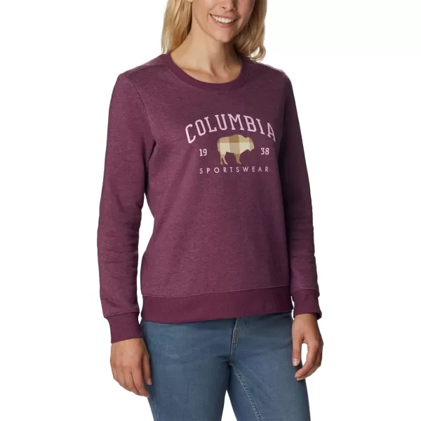 Columbia Womens Hart Mountain Ii Graphic CrewMarionberry HeatherCsc Arch Range