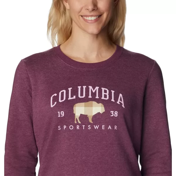 Columbia Womens Hart Mountain Ii Graphic CrewMarionberry HeatherCsc Arch Range