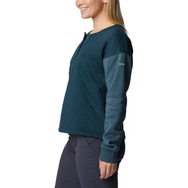 Columbia Womens Hart Mountain Quilted CrewNight Wave Heather