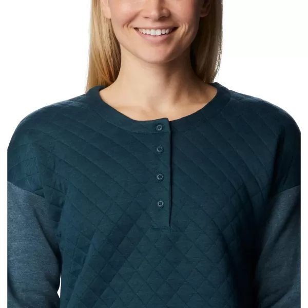 Columbia Womens Hart Mountain Quilted CrewNight Wave Heather