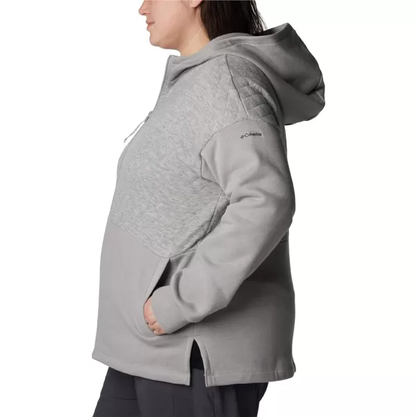 Columbia Womens Hart Mountain Quilted Hooded Full ZipLight Grey Heather