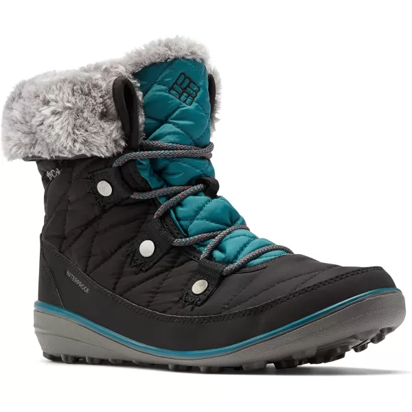 Columbia Womens Heavenly Shorty OmniHeat Snow BootBlackDeep Water