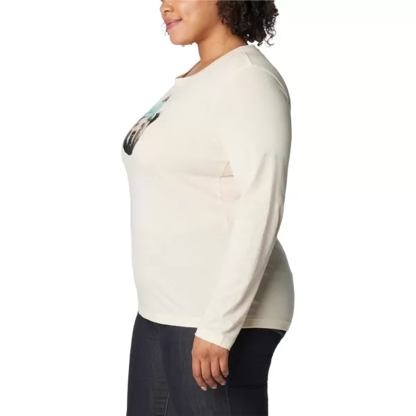 Columbia Womens Hidden Haven Ls TeeChalk Unbearable