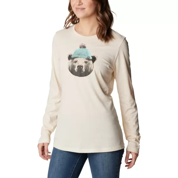 Columbia Womens Hidden Haven Ls TeeChalk Unbearable