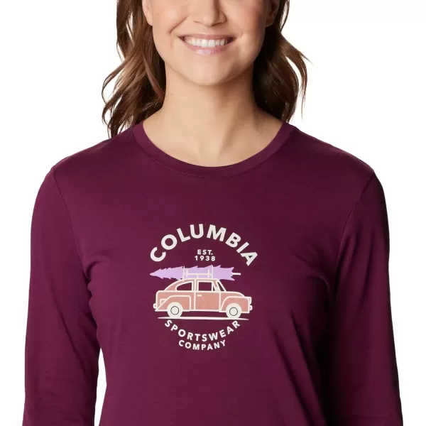 Columbia Womens Hidden Haven Ls TeeMarionberry Buggy