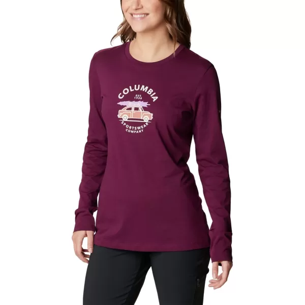 Columbia Womens Hidden Haven Ls TeeMarionberry Buggy