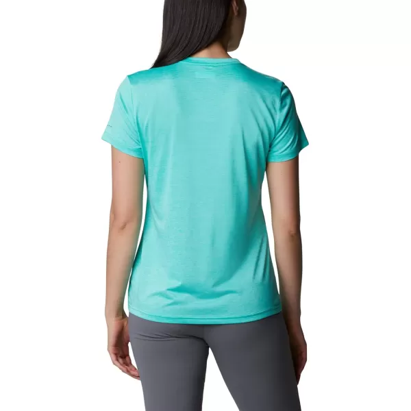 Columbia Womens Hike Short Sleeve CrewElectric Turquoise Heather