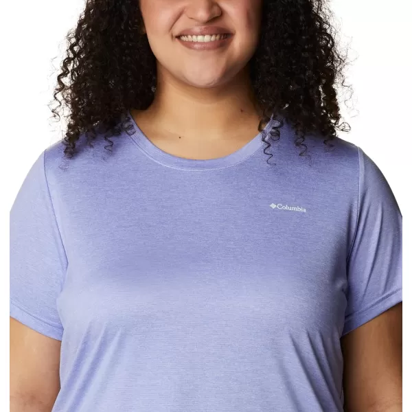 Columbia Womens Hike Short Sleeve CrewSerenity Heather