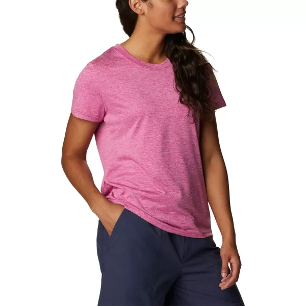 Columbia Womens Hike Short Sleeve CrewWild Fuchsia Heather