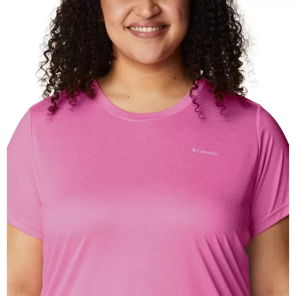 Columbia Womens Hike Short Sleeve CrewWild Fuchsia Heather