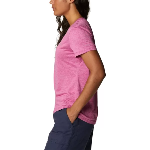 Columbia Womens Hike Short Sleeve CrewWild Fuchsia Heather