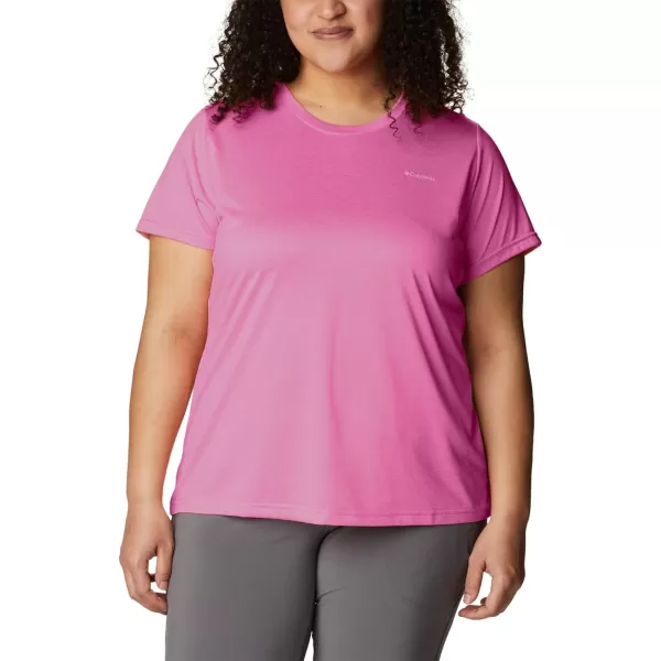 Columbia Womens Hike Short Sleeve CrewWild Fuchsia Heather