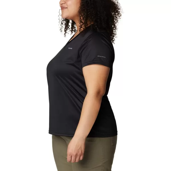 Columbia Womens Hike Short Sleeve V NeckBlack