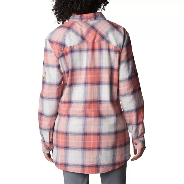 Columbia Womens Holly Hideaway Flannel ShirtFaded Peach Ombre Tartan