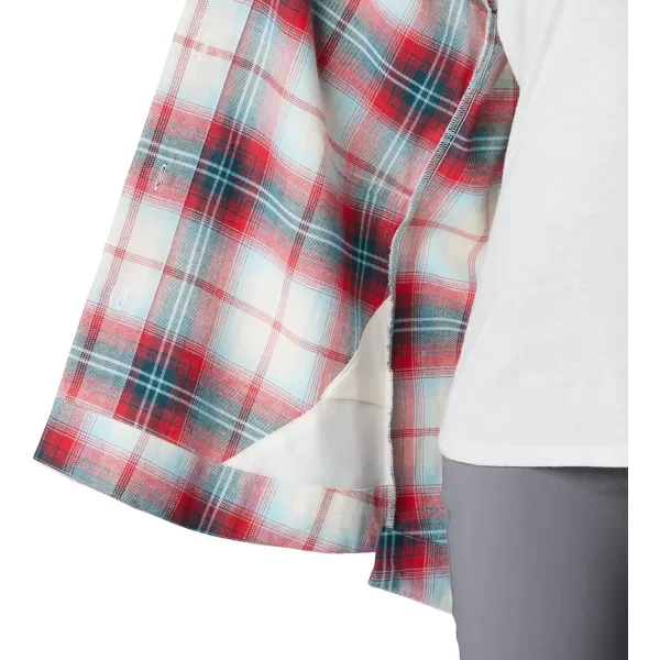 Columbia Womens Holly Hideaway Flannel ShirtRed Lily Ombre Tartan