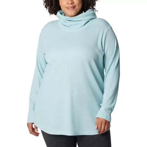 Columbia Womens Holly Hideaway Waffle Cowl Neck PulloverAqua Haze