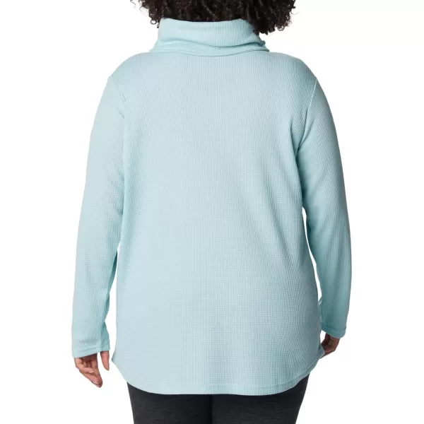 Columbia Womens Holly Hideaway Waffle Cowl Neck PulloverAqua Haze