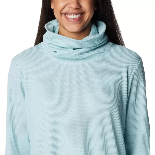 Columbia Womens Holly Hideaway Waffle Cowl Neck PulloverAqua Haze