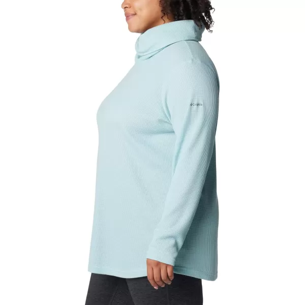 Columbia Womens Holly Hideaway Waffle Cowl Neck PulloverAqua Haze