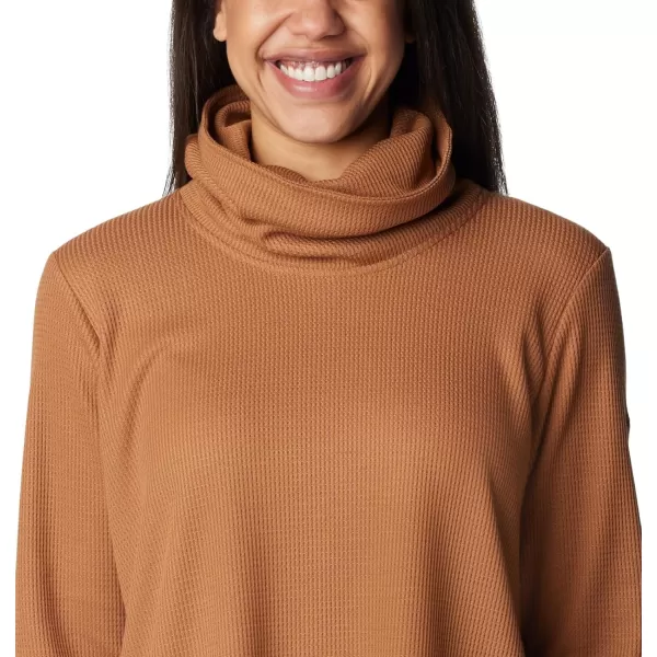 Columbia Womens Holly Hideaway Waffle Cowl Neck PulloverCamel Brown