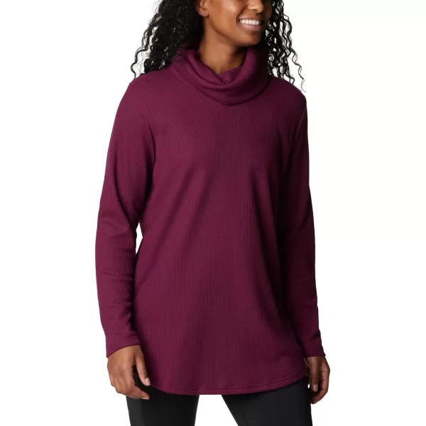 Columbia Womens Holly Hideaway Waffle Cowl Neck PulloverMarionberry