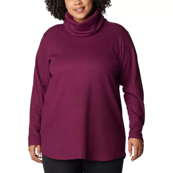 Columbia Womens Holly Hideaway Waffle Cowl Neck PulloverMarionberry