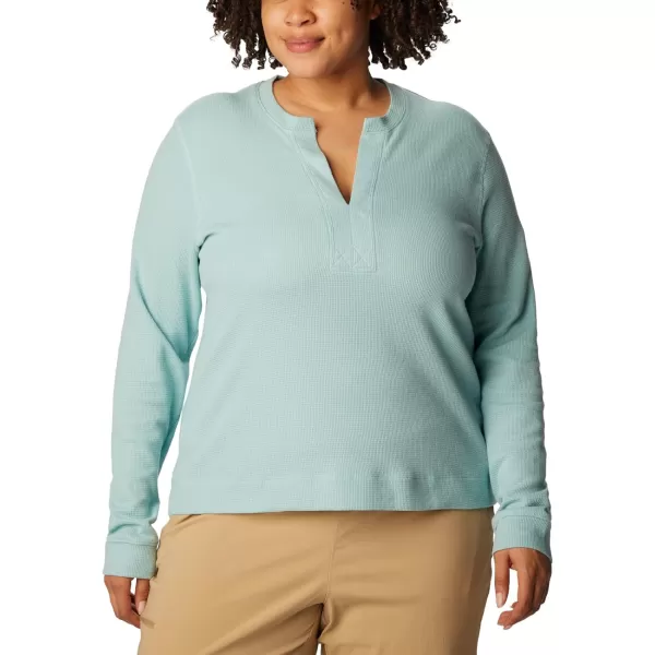 Columbia Womens Holly Hideaway Waffle Long SleeveAqua Haze