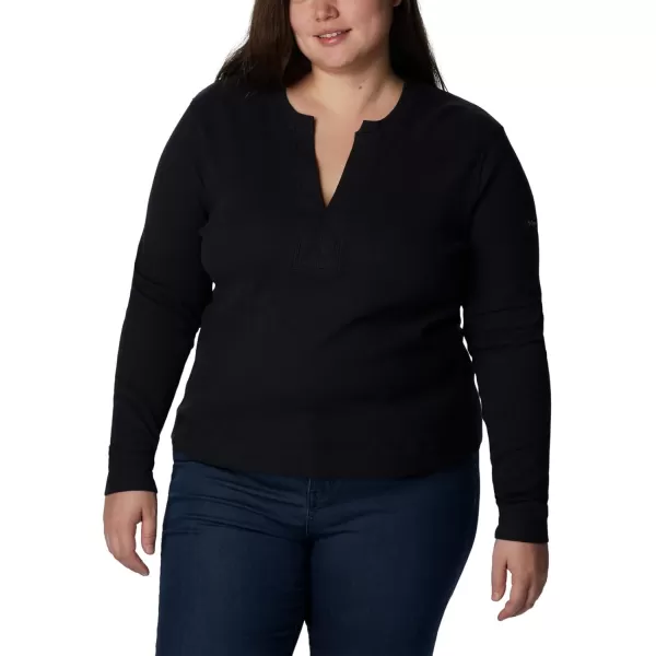 Columbia Womens Holly Hideaway Waffle Long SleeveBlack