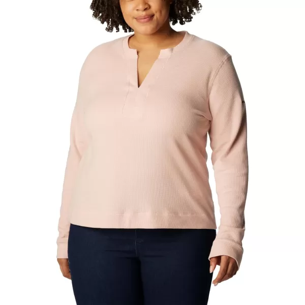 Columbia Womens Holly Hideaway Waffle Long SleeveDusty Pink