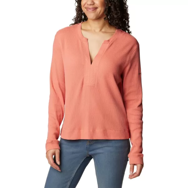 Columbia Womens Holly Hideaway Waffle Long SleeveFaded Peach