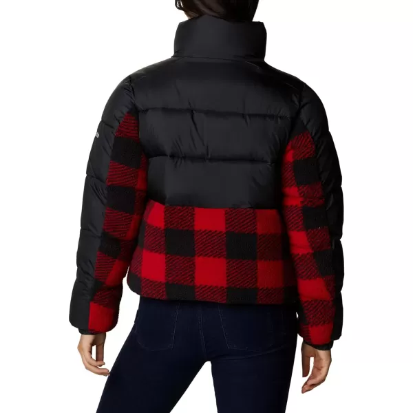 Columbia Womens Leadbetter Point Sherpa HybridBlack Red Buffalo Plaid Print
